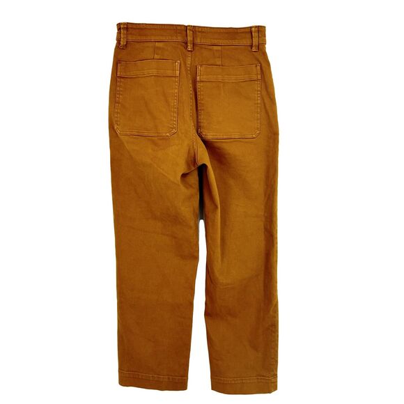 EVERLANE Cropped Straight Pants 4 Reg High Rise Golden Brown Casual B4 - Picture 3 of 7